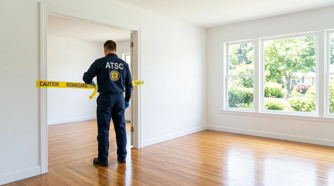 Certified biohazard cleanup crew performing Decomposition Cleanup in Wilmore